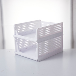Contenedores Apilables Cuadrados de Plástico PP, Plegables, para <span class=keywords><strong>Armario</strong></span>, Guardarropa, <span class=keywords><strong>Organizador</strong></span> de Almacenamiento para Hogar y Oficina - Product Image 2