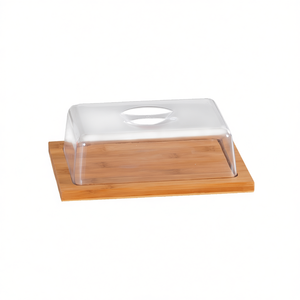 Cúpula para queso con base de madera y tapa transparente para servir queso - Product Image 2