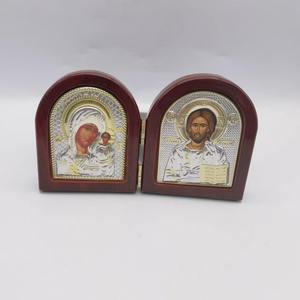 Suministros para Iconos de Iglesias Ortodoxas, Grabado en Plata, Metal Chapado en Oro, Modelo de una Sola Cara, Grabado de Ángel Pintado, Navidad - Product Image 3