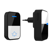 Sonnette de porte sans fil d'extérieur étanche à mouvement cinétique, sans batterie requise, bouton en acrylique, carillon intelligent