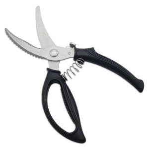 <b>Kitchen</b> <b>Scissors</b> Stainless Steel Elbow Shape Black Handle For Home Use Multi Purpose Food Cutting Shears - Product Image 2