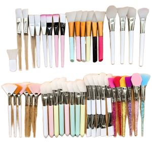 Dual Sided Silicone Facial Mask Brush Wood Handle Flat Applicator for Face <b>Foundation</b> Skincare - Product Image 1