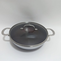Juego de Utensilios de Cocina de Acero Inoxidable Triple de Alta Calidad, Antiadherente, con Doble Grabado, Wok de 28 CM con Vaporera y Tapa de Vidrio