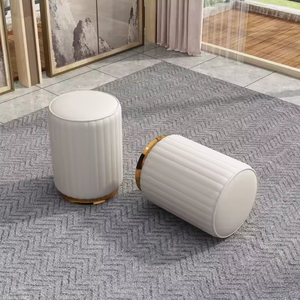 New Modern Luxury Makeup <b>Stool</b> <b>Leather</b> Upholstered Ottoman Simple Style High-Grade Nail Art Chair for Living Room - Product Image 6