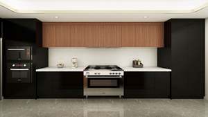 Juego de Gabinetes de Cocina Modernos Pequeños de PVC/Laca a Medida, con Revestimiento de Vinilo, de Proveedor de Guangdong - Product Image 2