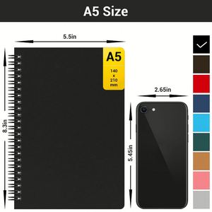 <b>Custom</b> A5 Spiral Ruled Journals Notebooks Black for Writing <b>Diary</b> Notebook - Product Image 2