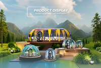Dôme géodésique Full Glamour, design moderne pour le camping en plein air et les hôtels, fabriqué en PC au Portugal