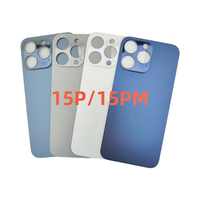 Remplacement de fenêtre arrière à grand trou pour iPhone 15 Plus 15 Pro Max panneau arrière en verre couvercle de batterie porte