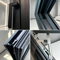 Fenêtre coulissante en alliage d'aluminium noir, double vitrage, profil à rupture de pont thermique, certifiée Energy Star, pour bâtiment de bureaux