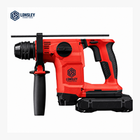 Marteau perforateur rotatif sans fil industriel LONSLEY H-TE avec batterie lithium-ion, portée de 5/32 à 9/16 po, énergie d'impact de 1,7 pi-lb pour le perçage