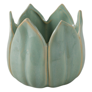 Organizer da scrivania in ceramica a forma di tulipano per l'arredamento di casa e ufficio, piccolo accessorio portaoggetti - Product Image 4