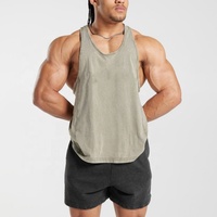 Logo personnalisé, vêtements de musculation, de gym, débardeur délavé à l'acide vintage pour hommes