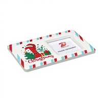 Cadre photo en céramique DJ 4x6 pouces, 1,2 cm d'épaisseur, design festif de Noël avec chapeau de Père Noël |   OEM/ODM |   Écologique |   UV