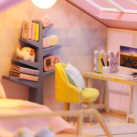 Maison de poupée en bois Hongda M2001 Sweet Time, kit miniature à construire soi-même avec éclairage