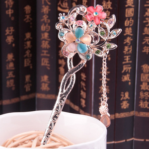 Horquilla de estilo chino para mujer, horquillas de mariposa Vintage con diamantes de imitación - Product Image 4