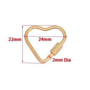 Chiusure a vite ovali a forma di cuore e stella in oro, grandi moschettoni <span class=keywords><strong>per</strong></span> la creazione fai da te di collane, <span class=keywords><strong>bracciali</strong></span> e portachiavi - Product Image 4