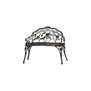 Panchina da Giardino in Ghisa di Medie Dimensioni, Design Tradizionale, Arredo Esterno per Patio, Stile Antico Durevole, Posti a Sedere per 2 Persone - Product Image 1