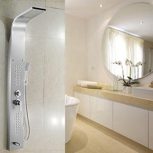 304 di lusso in acciaio inox parete pannello doccia bagno lucidato spazzolato finitura singola maniglia nucleo valvola in ceramica per alberghi - Product Image 4