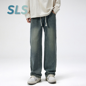 Pantalones Vaqueros de Algodón de Alta Calidad para Hombre, Logotipo Personalizado, Pantalones Vaqueros Desgastados Vintage de Cintura Media, Pantalones Vaqueros para Hombre al por Mayor - Product Image 2