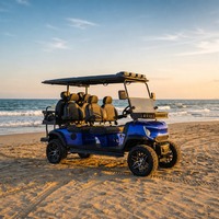 Voiturette de golf électrique Beach Club 4+2 places, moteur AC 48V 5KW, batterie au lithium pour service de cabane d'hôtes, certifiée GCC