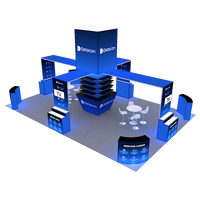 Comptoirs modulaires en aluminium SEG 30x20 pieds pour salons professionnels, stands portables rétroéclairés pour expositions