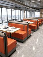 Ensemble de table et chaises sur mesure en bois massif et métal, à fixation murale, pour restaurants commerciaux, barbecue, hot pot et salons de thé