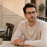 Montures de lunettes optiques carrées en métal pour hommes, personnalisables avec logo, style classique et tendance, pour la vente en gros