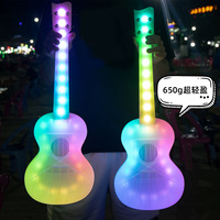 Luminous 23-Inch SU-30 Ukulele OEM Brand with High Molecular Carbon Strings Open Tuning Peg Polycarbonate Body White Translucent