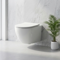 Style européen Simple Sanitaire Salle de bain Céramique Wc Blanc Sans Monture Toilettes flottantes suspendues au mur