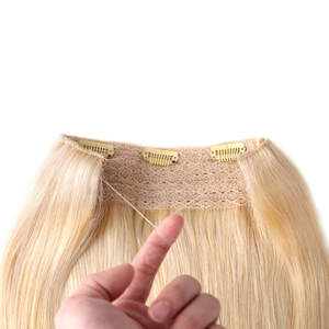 Extensiones de Cabello Humano K.SWIGS con 3 Clips Seguros, Cabello Liso Europeo, Puntas Dobles, Hilo Transparente Invisible - Product Image 4