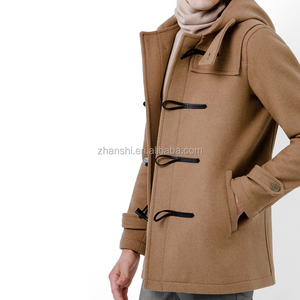 Online <strong>Best</strong> Fashion English <strong>Men's</strong> Tan Wool <strong>Duffle</strong> <strong>Coats</strong> With Hood - Product Image 4