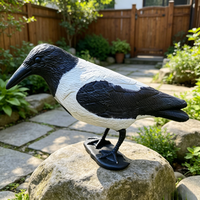 Décoys de pie réaliste en plastique PE durable, personnalisables en gros, avec crochet de suspension et base pour effrayer les oiseaux du jardin et la chasse
