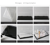 Boîte acrylique en gros boîte cadeau compagnon simple couvercle anti-poussière alimentaire boîte de présentation flip-top en plexiglas transparent