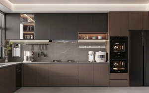 Ensemble complet d'armoires de cuisine modernes en bois massif personnalisées de haute qualité pour une conception de cuisine luxueuse - Product Image 5