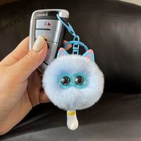 Pendentif chat mignon en fausse fourrure de renard et lapin, porte-clés de voiture, poupée en peluche style Ins, cadeau, accessoires à suspendre pour sac à dos, vente en gros