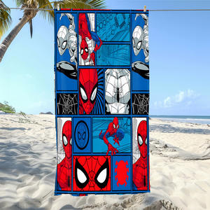 Toalla de Baño de Verano con Diseño de Superhéroes de Dibujos Animados para Niños, Toalla de Playa de Microfibra Estampada con Logotipo Personalizado - Product Image 3