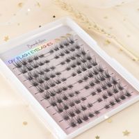 Nouveau design de cils segmentés DIY, cils individuels en grappe, cheveux synthétiques pour cils en éventail, cils faits à la main avec tige en coton noir