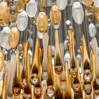 Lustres en cristal modernes en or de luxe, grands et ronds, pour l'éclairage des escaliers, luminaires suspendus pour le hall d'hôtel, l'escalier