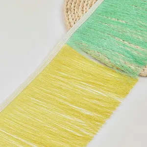 थोक स्वनिर्धारित लांग रंगीन crochet लंबे समय से कम चाल chainette सिलाई फ्रिंज ट्रिम