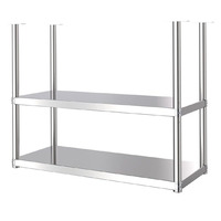Sus304/201 Étagère de cafétéria en acier inoxydable pour plafond et mur Étagère de travail en inox brossé Équipement de cuisine