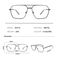 Monture de lunettes optiques métalliques pleine monture de haute qualité, style pilote, double pont, personnalisable pour usage quotidien OEM/ODM