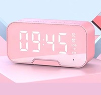 Hot Mirror Schreibtisch uhr mit Lautsprecher Digital LED Licht Schreibtisch & Tisch FM Radio Wecker elektronische Kalender