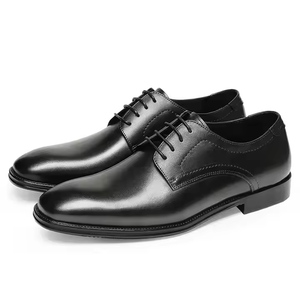 รองเท้าหนังแท้สีธรรมชาติสำหรับผู้ชาย รองเท้าหนังวัวแบบผูกเชือกสำหรับธุรกิจและงานทางการ - Product Image 6