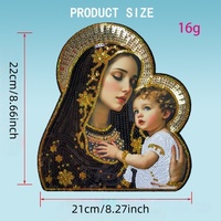 Patchs brodés en gros de la Vierge Marie et de la déesse à grandes paillettes, directement de l'usine, pour vêtements, appliques rayées DIY