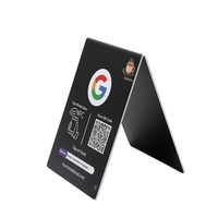 Base NFC para Reseñas de Google, Soporte de Acrílico Personalizado para Mesa con Código QR, Tarjeta NFC para Reseñas para Restaurantes y Cafés