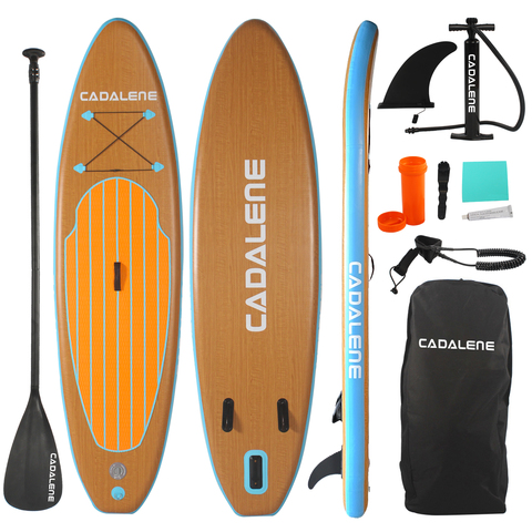 High-Quality PVC Wood Grain Inflatable Paddle Board Sup PaddleBoards for Surfing Fishing Yoga