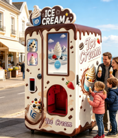 Distributeur de crème glacée 24h/24, 7j/7, toutes saisons, avec une saveur et six options de garnitures