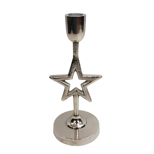 Porte-bougie en aluminium en forme d'étoile, portable, fait à la main, écologique, durable, pour la décoration de Noël à la maison - Product Image 1