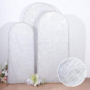 Fondo de Arco con Estampado Floral Blanco y Azul, Cubierta Elástica de Spandex de 8 pies, Decoración de Pared para Bodas, Ceremonias y Fiestas, Estilo Chino - Product Image 3