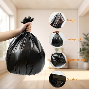 Huamaohengchun - Bolsas de Basura Multiusos Resistentes a Desgarros, Inodoras y Negras (Paquete de 100, 50x60cm) - Product Image 3